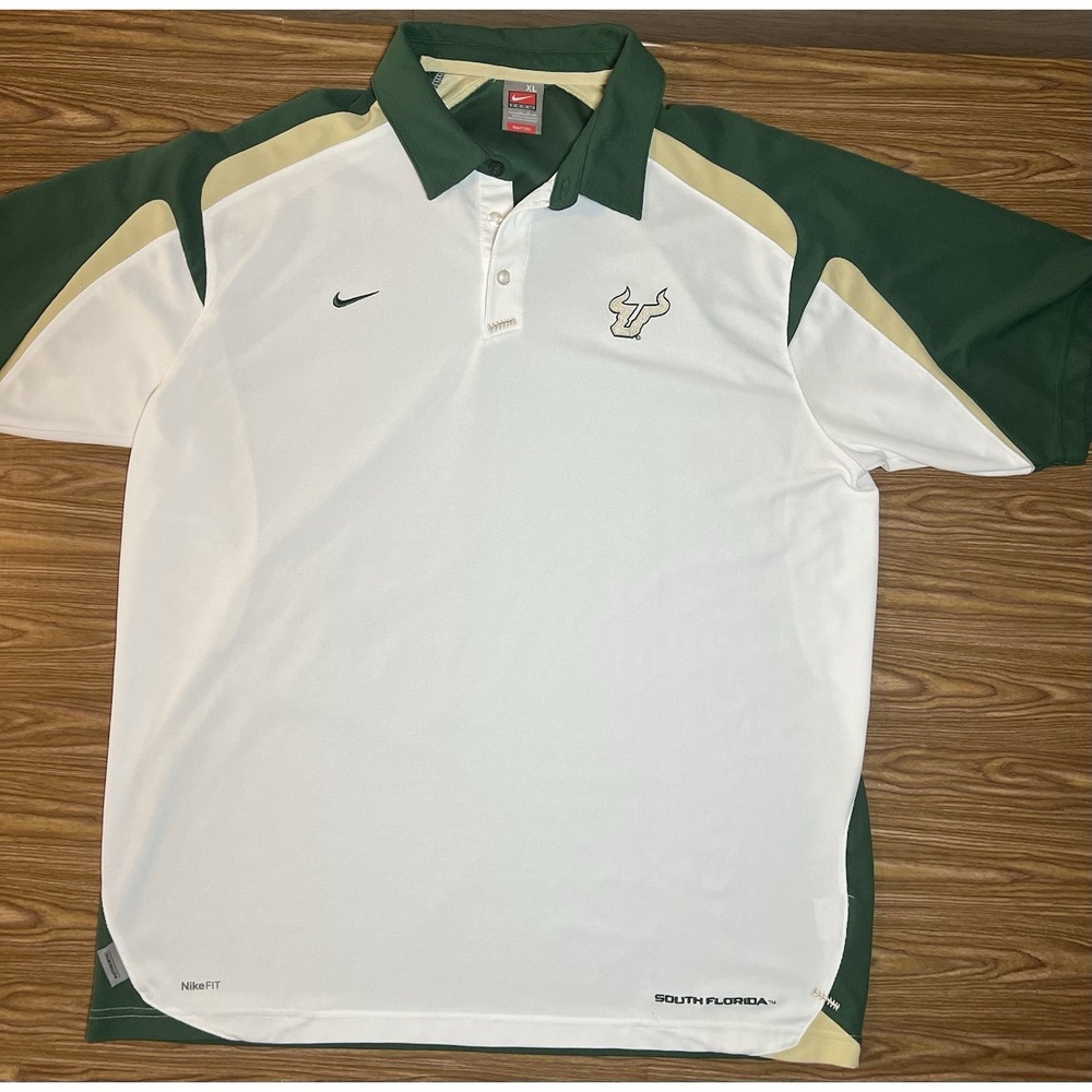 Vintage Nike Gray Tag USF Bulls Game Mode Polo Men's XL South Florida Shirt